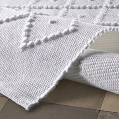 Badmat Diamantpatroon, 50 × 70 Cm, Puur Wit -Interio Winkel badmat diamantpatroon 3
