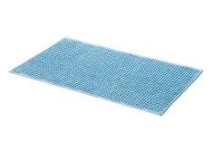 Badmat Wafel Piqué Halflinnen, Blauw