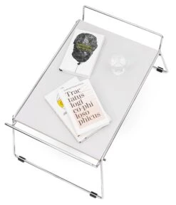 Bloch Dienblad Tafel, Chroom / Lichtgrijs -Interio Winkel bloch dienblad tafel 2