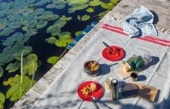 Blok Picknickkleed, Streep Rood -Interio Winkel blok picknickkleed 8