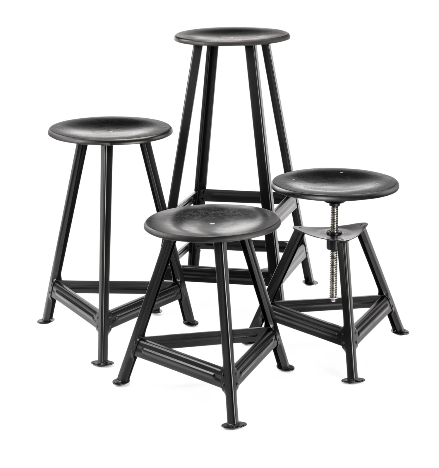 Chemnitz Barkruk, Monochroom, Zwart Mat/zwart RAL 9005 4 Chemnitz Barkruk, Monochroom, Zwart Mat/zwart RAL 9005 - Afbeelding 2