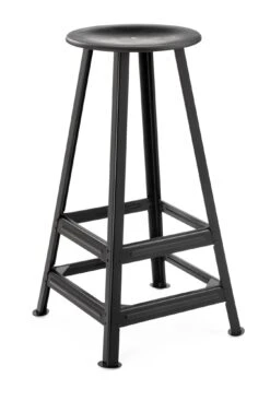 Chemnitz Barkruk, Monochroom, Zwart Mat/zwart RAL 9005