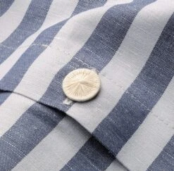 Dekbedovertrek Half Linnen Gestreept, Blauw-grijs, 135 × 200 Cm -Interio Winkel dekbedovertrek half linnen gestreept 3