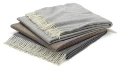 Deken Lamswol Visgraat, Lichtgrijs -Interio Winkel deken lamswol visgraat 2