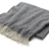 Deken Lamswol Visgraat, Donkergrijs -Interio Winkel deken lamswol visgraat 3