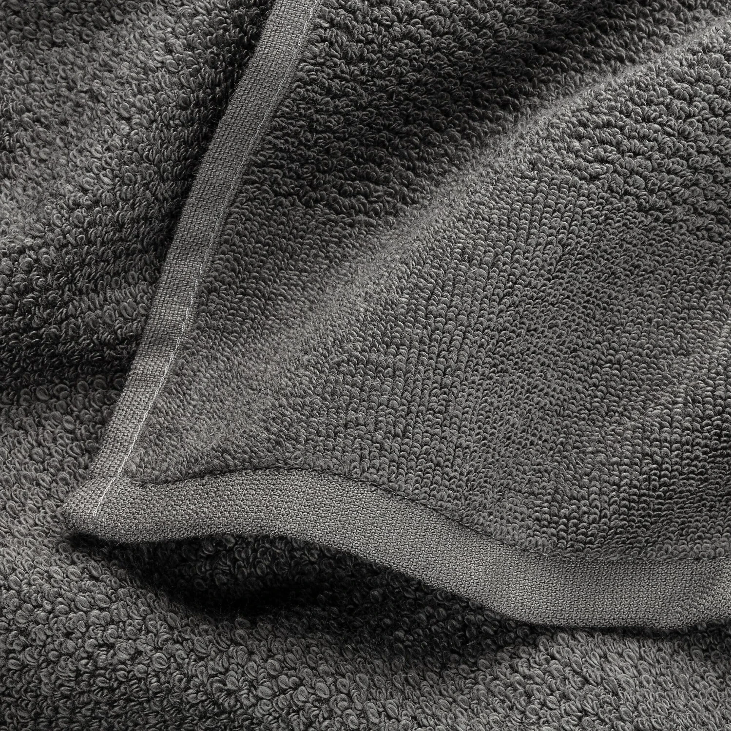 Douche Handdoek Fine Terry, Antraciet 4 Douche Handdoek Fine Terry, Antraciet - Afbeelding 2