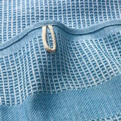 Douchehanddoek Wafel Piqué Half Linnen, Blauw -Interio Winkel douchehanddoek wafel pique half linnen 1