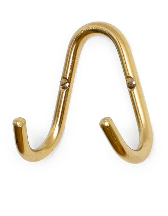 Dubbele Haak Messing, Gepolijst 3 Dubbele Haak Messing, Gepolijst