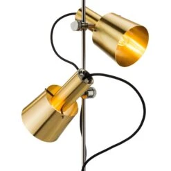 Dubbele Vloerlamp Statief, Messing -Interio Winkel dubbele vloerlamp statief 4