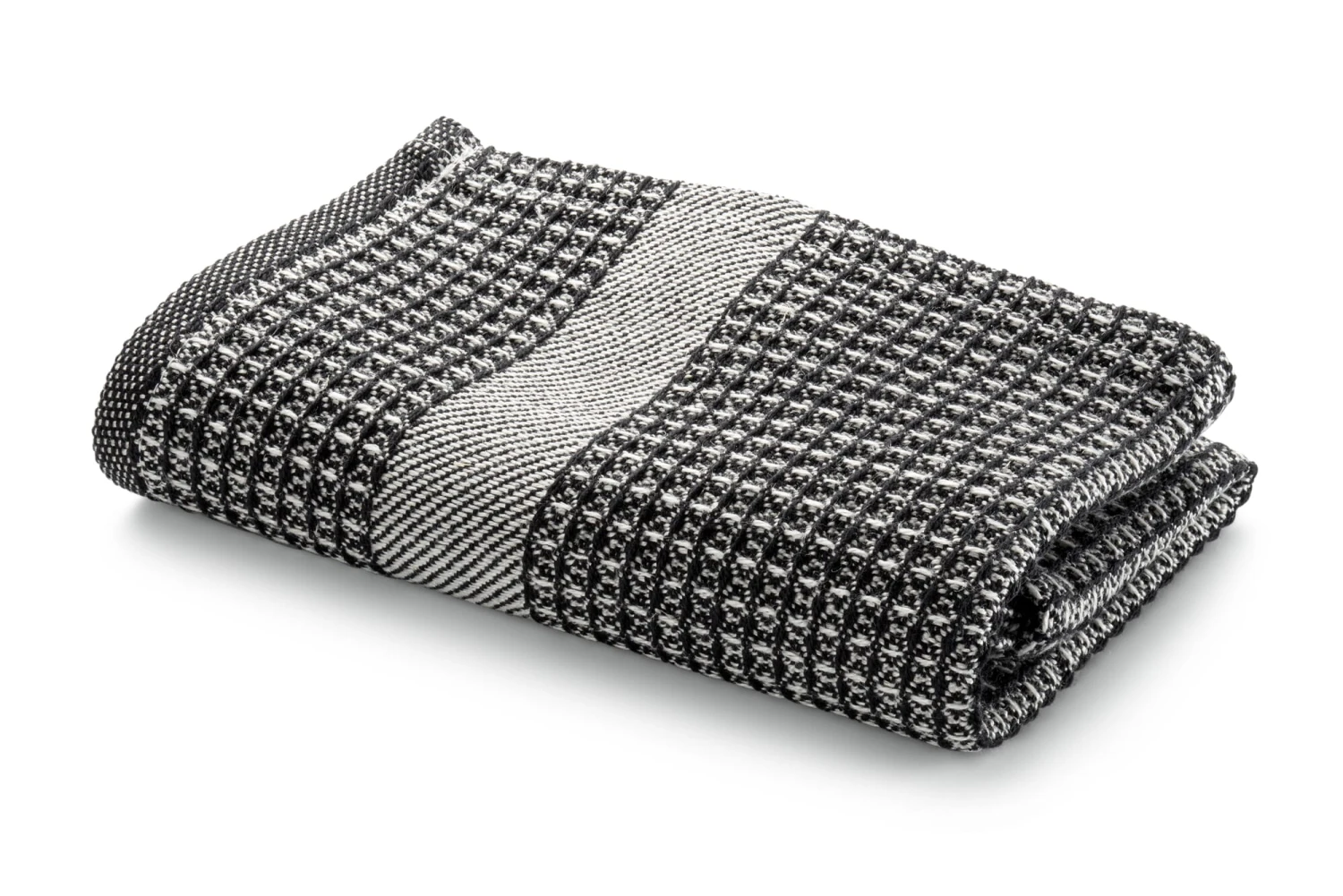 Gastendoek Wafel Piqué Halflinnen, Zwart 3 Gastendoek Wafel Piqué Halflinnen, Zwart