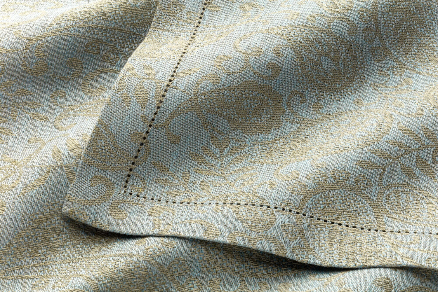 Jacquard Linnen Tafelloper, Blauw 5 Jacquard Linnen Tafelloper, Blauw - Afbeelding 3