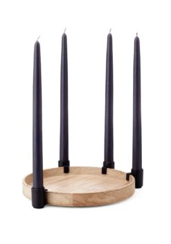 Kandelaar Luna, Eik / Zwart