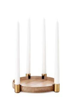 Kandelaar Luna, Eik / Messing