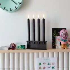 Kandelaar Tete 4, Zwart, Gegalvaniseerd -Interio Winkel kandelaar tete 4 15