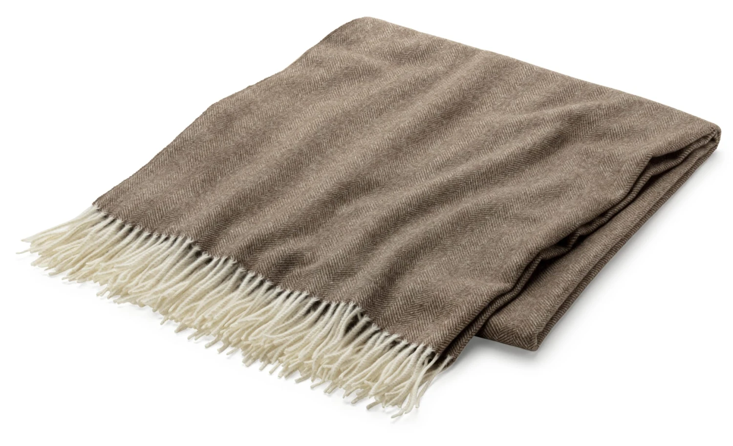 Kasjmier Deken Visgraat, Braun 3 Kasjmier Deken Visgraat, Braun