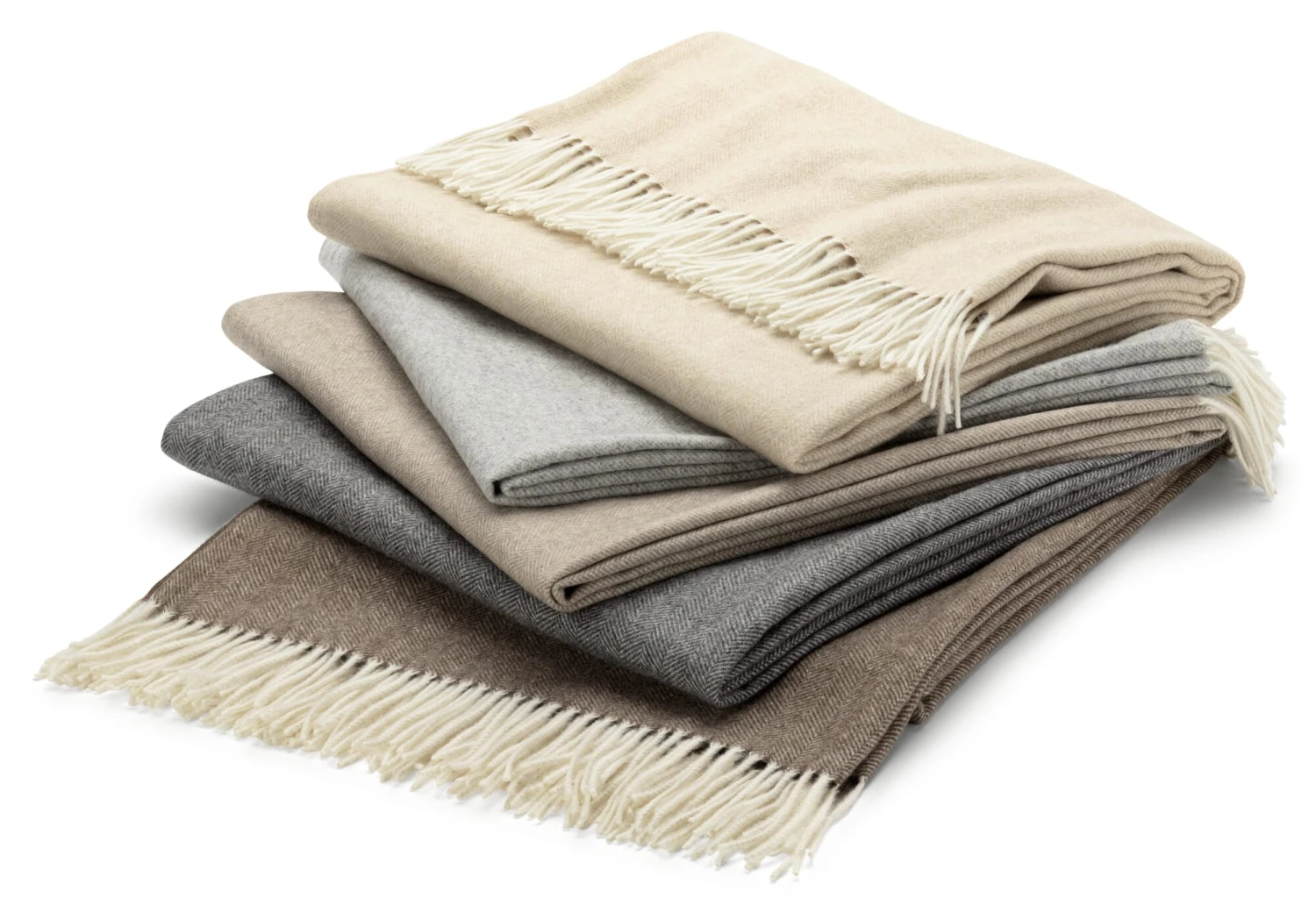 Kasjmier Deken Visgraat, Lichtgrijs 5 Kasjmier Deken Visgraat, Lichtgrijs - Afbeelding 3