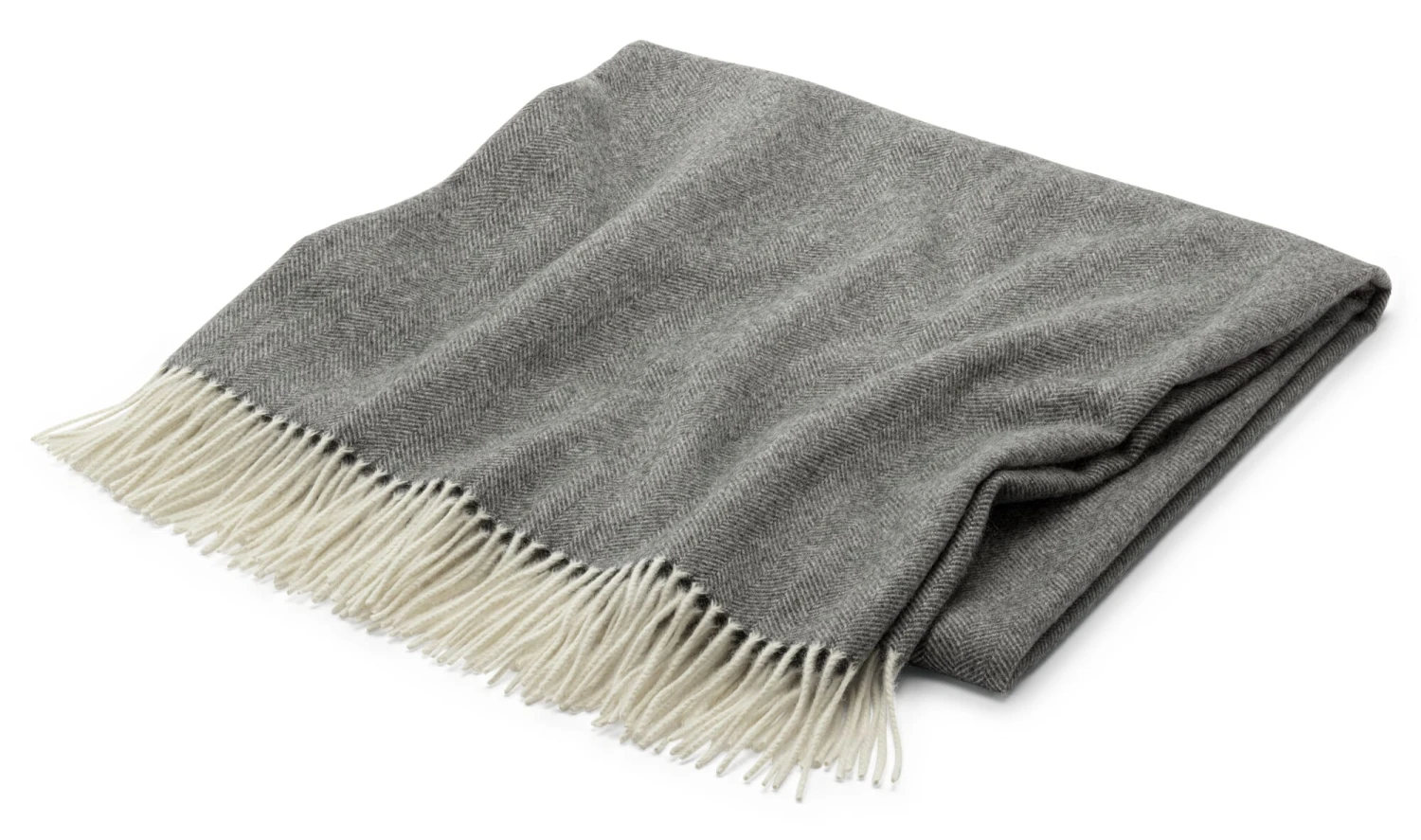 Kasjmier Deken Visgraat, Antraciet 3 Kasjmier Deken Visgraat, Antraciet