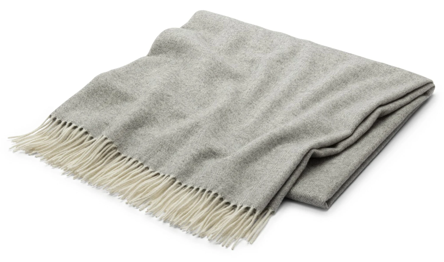 Kasjmier Deken Visgraat, Lichtgrijs 3 Kasjmier Deken Visgraat, Lichtgrijs