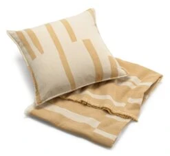 Katoenen Deken Strepen, Geel -Interio Winkel katoenen deken strepen 4