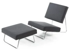 Kruk Voor Fauteuil Loungestoel Hirche, Verchroomd -Interio Winkel kruk fauteuil loungestoel hirche 3