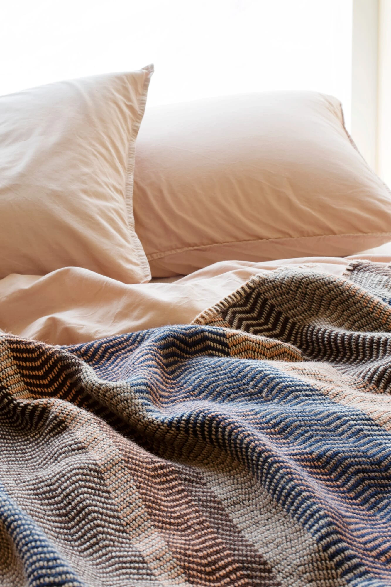 Lamswollen Deken Natuurlijke Tinten Vrij, Zandblauw 12 Lamswollen Deken Natuurlijke Tinten Vrij, Zandblauw - Afbeelding 10