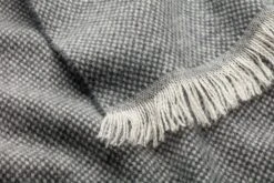 Lamswollen Deken Panama Weefsel, Grijs -Interio Winkel lamswollen deken panama weefsel 1