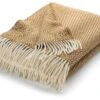 Lamswollen Deken Zigzag Streep Kattefot, Oker -Interio Winkel lamswollen deken zigzag streep kattefot