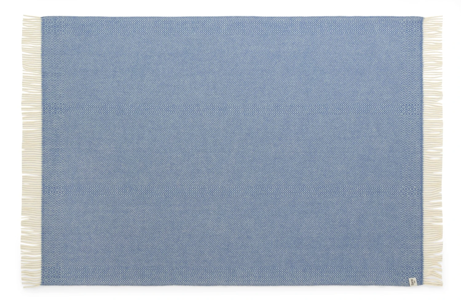 Lamswollen Deken Zigzag Streep Kattefot, Lavendelblauw 4 Lamswollen Deken Zigzag Streep Kattefot, Lavendelblauw - Afbeelding 2