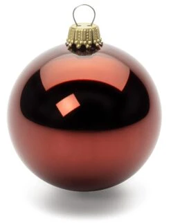 Lauscha Boomballen Glas, Wijnrood, Ø 6 Cm (6 Stuks)