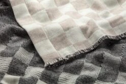 Merino Wol Deken Checkerboard, Antraciet-Natuur -Interio Winkel merino wol deken checkerboard 3