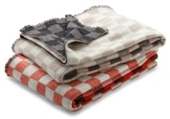 Merino Wol Deken Checkerboard, Antraciet-Natuur -Interio Winkel merino wol deken checkerboard 4
