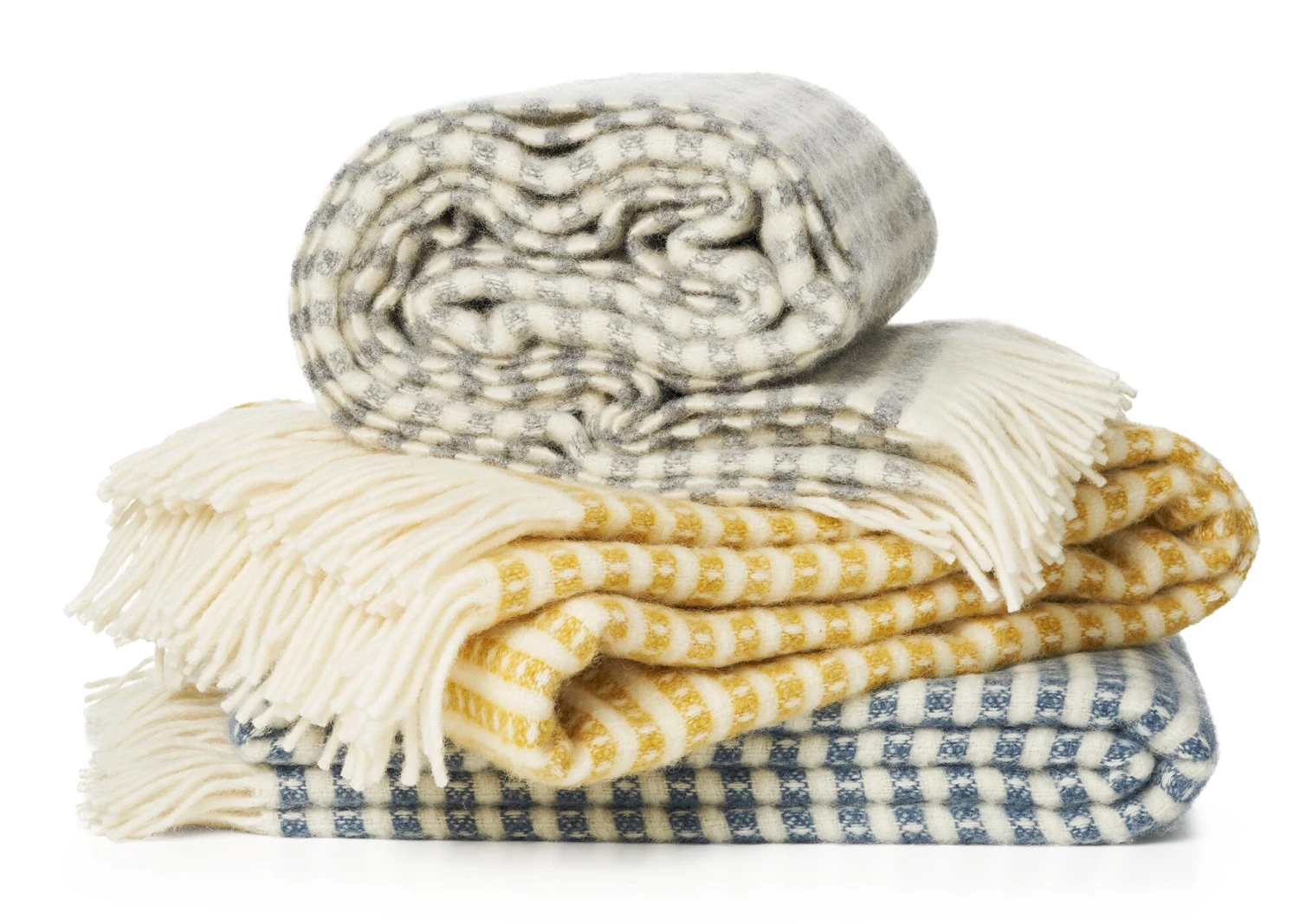 Ollie Lamswollen Deken, Blauw 4 Ollie Lamswollen Deken, Blauw - Afbeelding 2