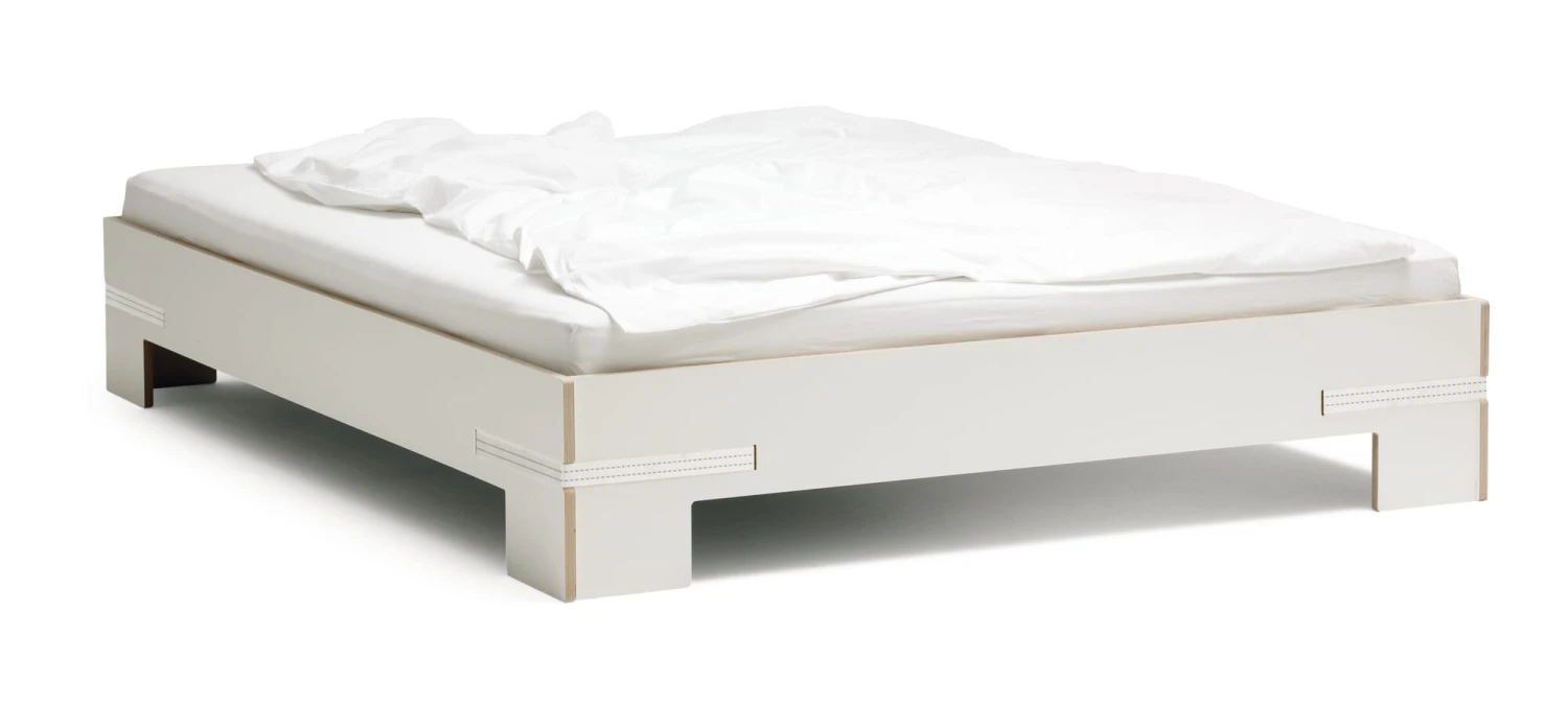 Riem Bed Wit, 140x200cm Banden Wit 4 Riem Bed Wit, 140x200cm Banden Wit - Afbeelding 2