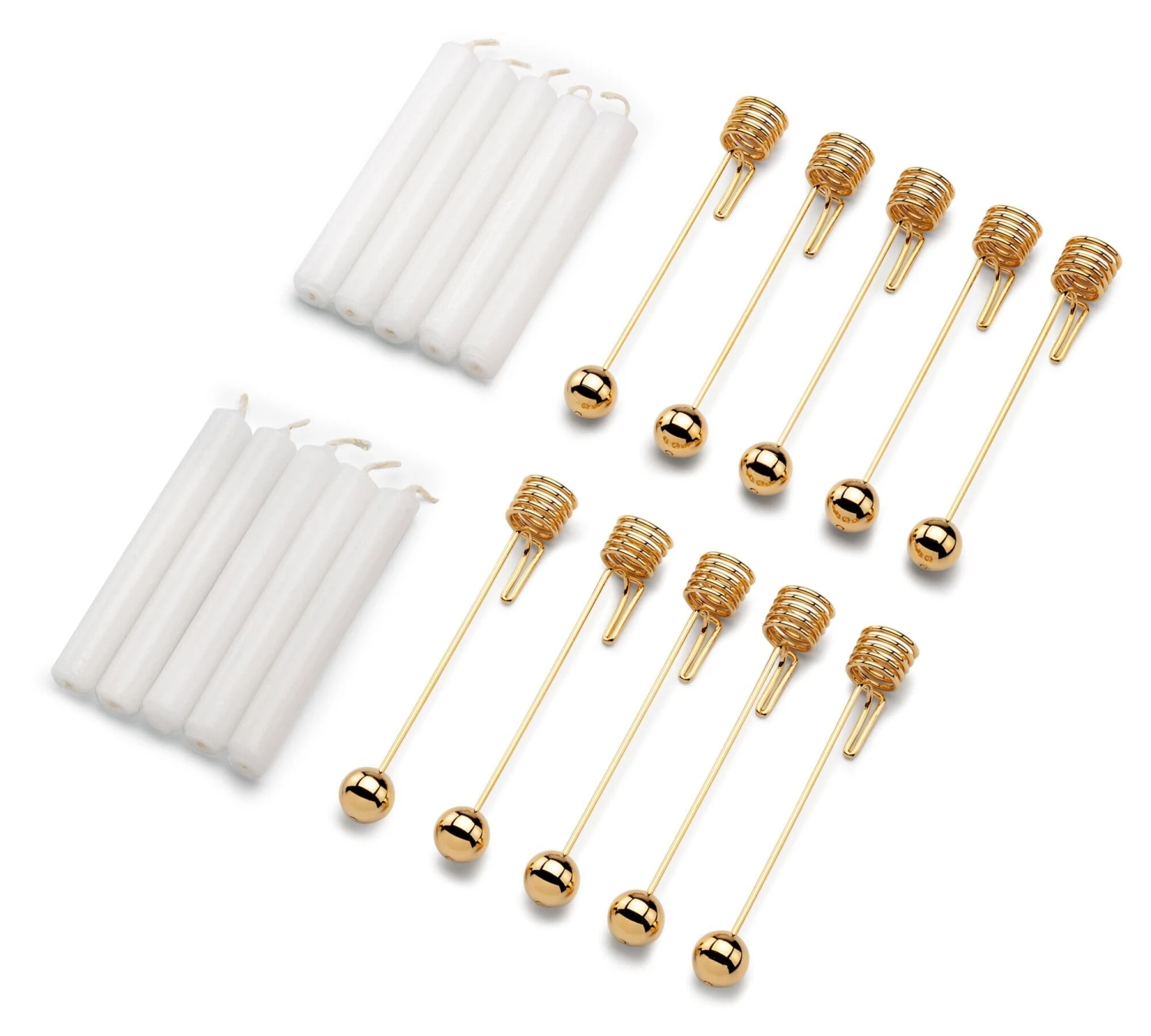 Slingerkandelaar Veerstaal, Verguld 4 Slingerkandelaar Veerstaal, Verguld - Afbeelding 2