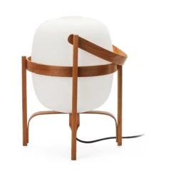 Tafel- En Staande Lamp Kersenhout En Glas -Interio Winkel tafel staande lamp kersenhout glas 2