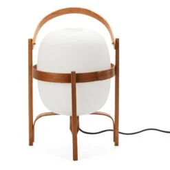 Tafel- En Staande Lamp Kersenhout En Glas -Interio Winkel tafel staande lamp kersenhout glas 3