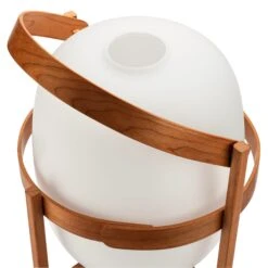 Tafel- En Staande Lamp Kersenhout En Glas -Interio Winkel tafel staande lamp kersenhout glas 4