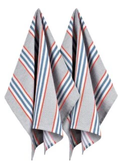 Theedoek Capri, Grijs / Blauw