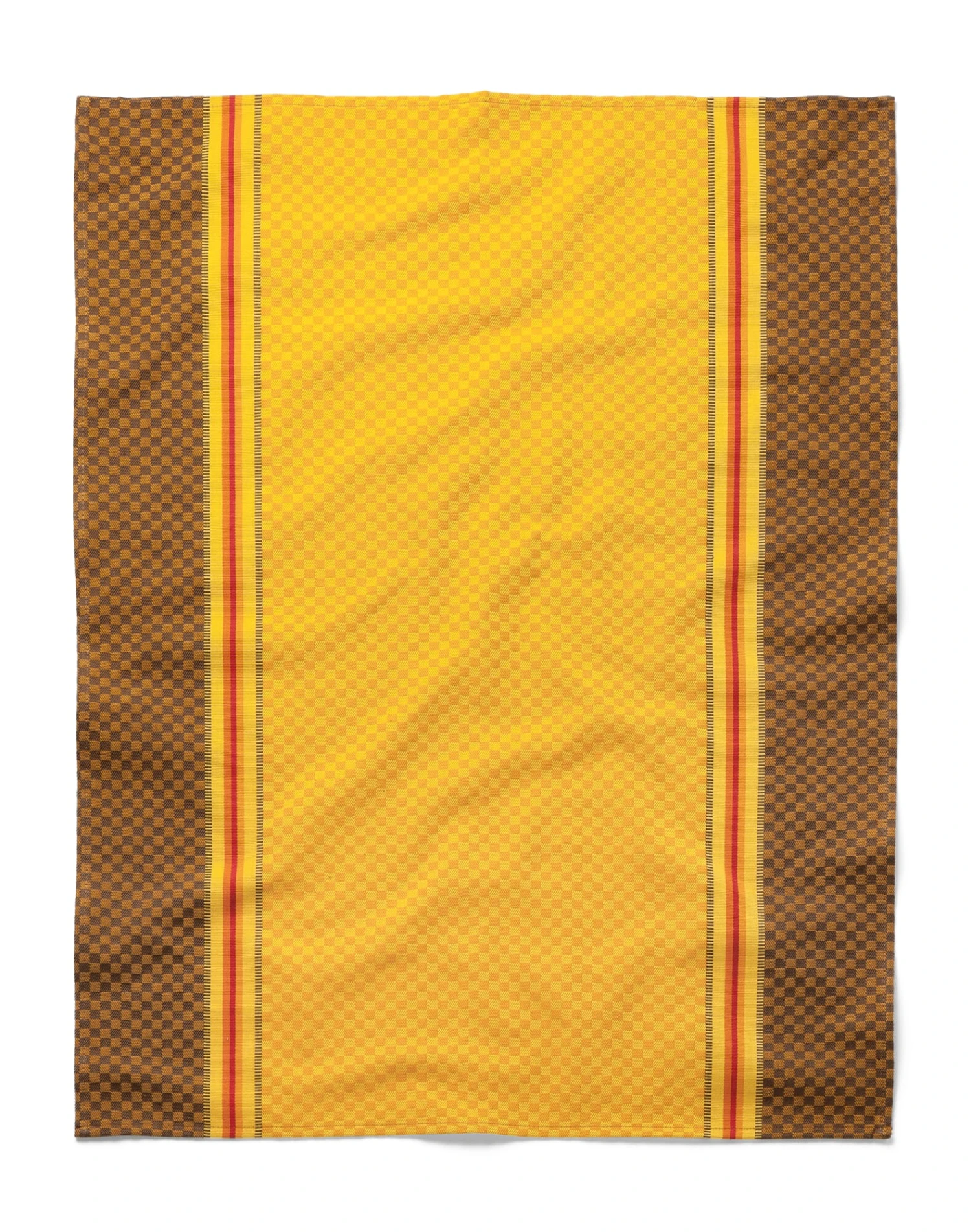 Theedoek Controle, Geel / Braun 4 Theedoek Controle, Geel / Braun - Afbeelding 2