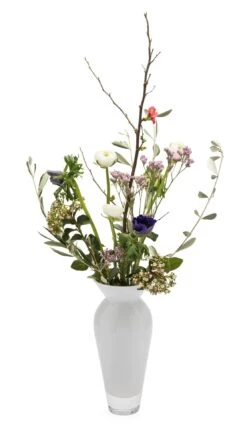 Vaas Harskristal Bolvormig Groot, Wit -Interio Winkel vaas harskristal bolvormig groot 3