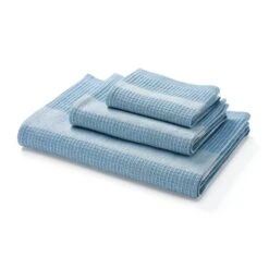 Wafel Piqué Half Linnen Handdoek, Blauw -Interio Winkel wafel pique half linnen handdoek 2