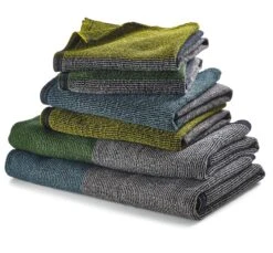 Wafel Piqué Lyocell Linnen Handdoek, Antraciet Blauw, Douche Handdoek -Interio Winkel wafel pique lyocell linnen handdoek 6