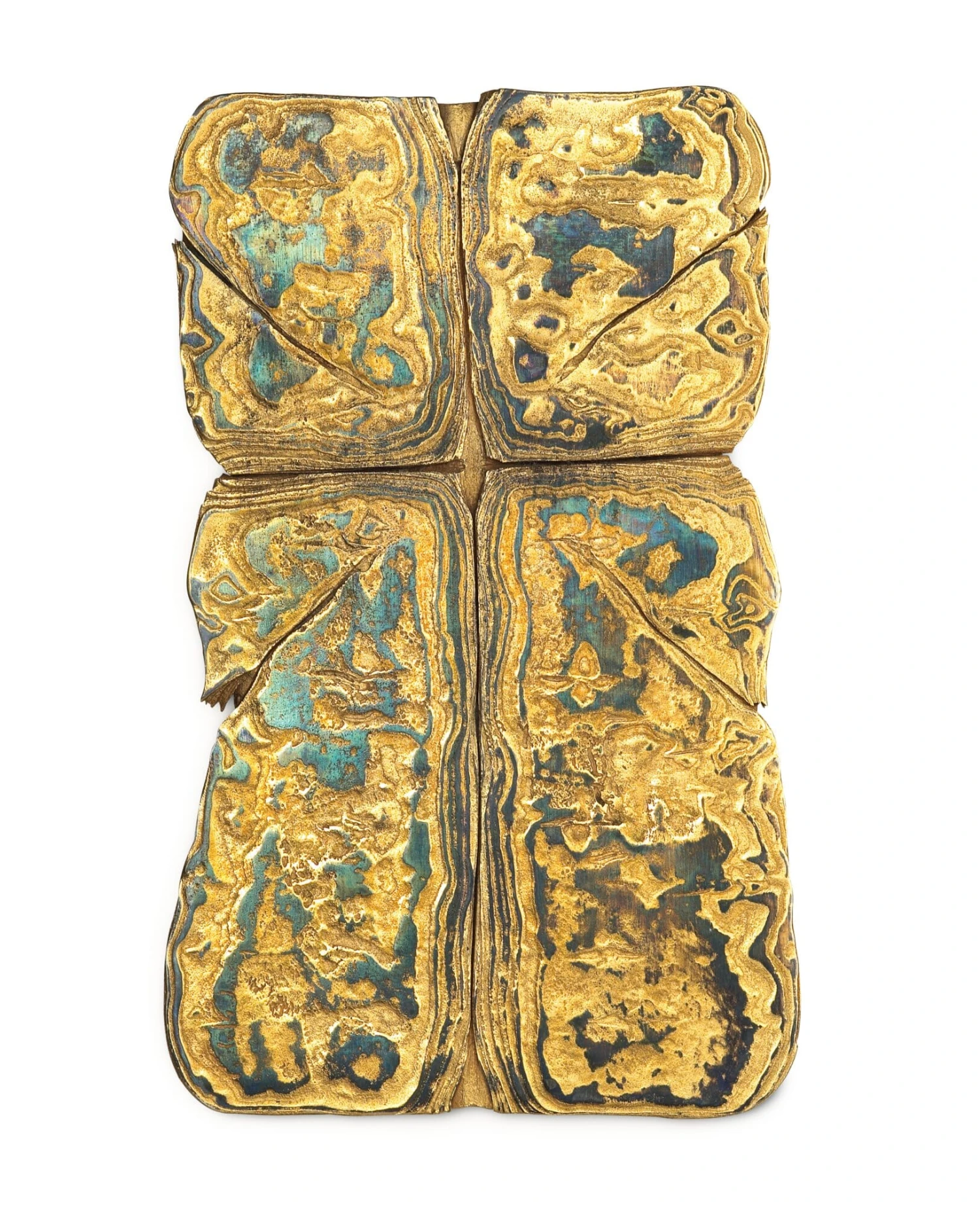 Wandkruis Damascusstaal Verguld 3 Wandkruis Damascusstaal Verguld