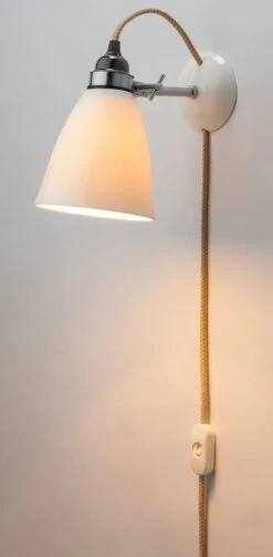 Wandlamp Bone China, Natuur, Kabel + Schakelaar -Interio Winkel wandlamp bone china 3
