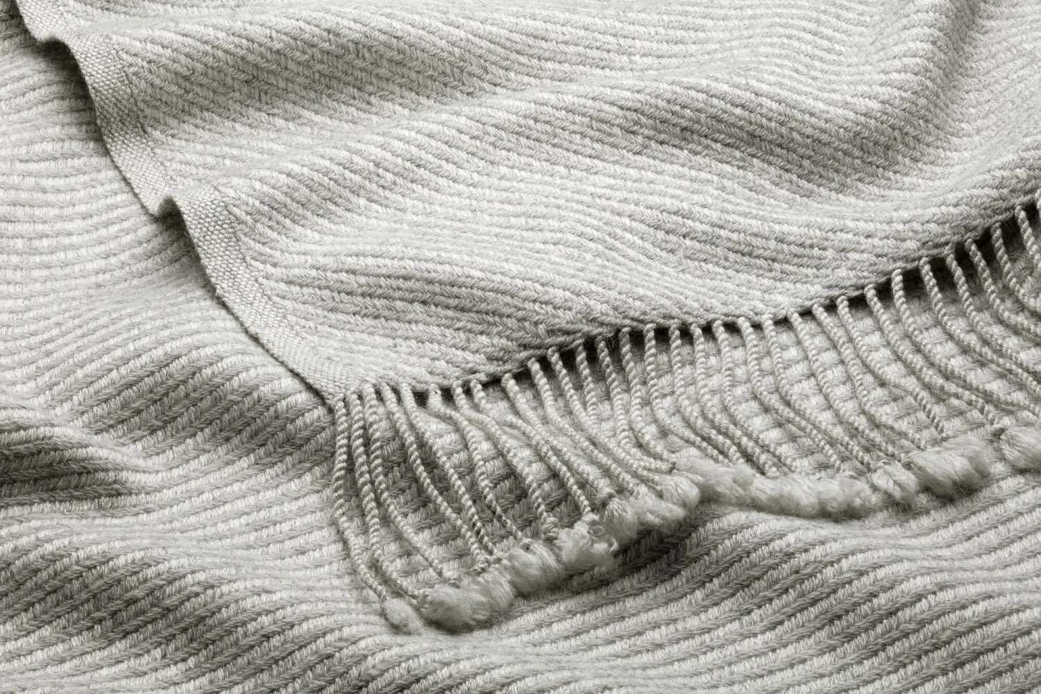 Zuivere Nieuwe Wol Deken Nepal, Lichtgrijs 4 Zuivere Nieuwe Wol Deken Nepal, Lichtgrijs - Afbeelding 2